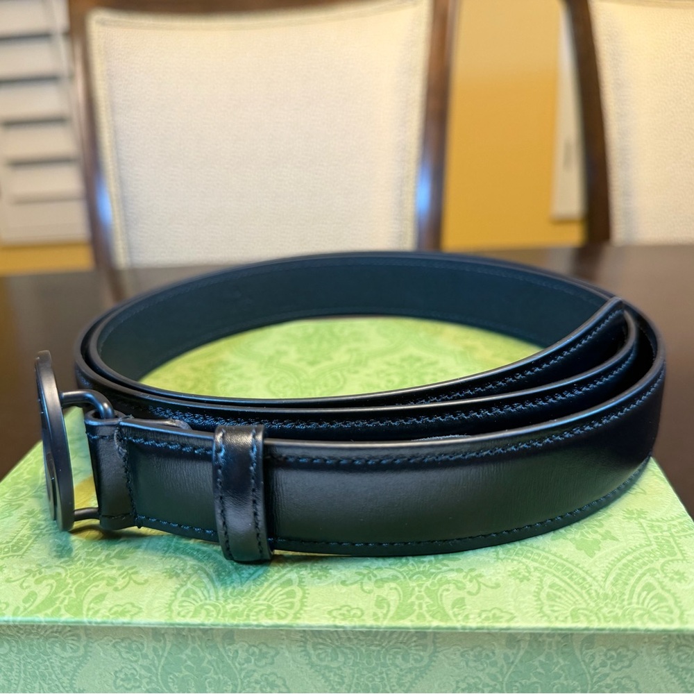 New Gucci GG Logo Buckle Black Belt Size 46 / 115 cm Fits a Waist 42 - 46 - Picture 6 of 11